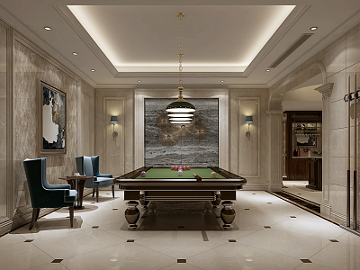 European-style Billiards Room Underground Billiards Room model