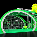 Star Level Green Tennis Interactive Zone With Rackets Balls And Global Energy