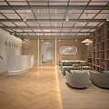 Modern Beauty Salon Interior With Wooden Flooring Green Accents Seating Area And Product
