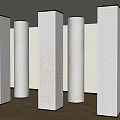 Modern Punched Pillar Hollow Pillar Hollow Square Pillar Gradient Perforated Pillar Luminous Decorative Pillar Gradient Hole Pillar 3d model