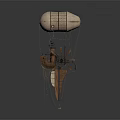 Vintage Steampunk Airship Detailed Mechanical Design for Cosmic Space Exploration Journey