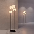 Modern Minimalist Floor Lamp Indoor Design With Black Stand And White Lampshade