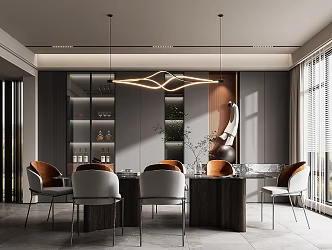 Italian Light Luxury Restaurant 3d model