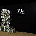 Elegant Floral Installation With White Roses Pink Blooms And Green Foliage