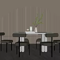 Modern Dining Table and Chair Combination 3d model