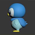 Cartoon Blue Penguin Character With Big Eyes Yellow Beak And White Chest Patterns