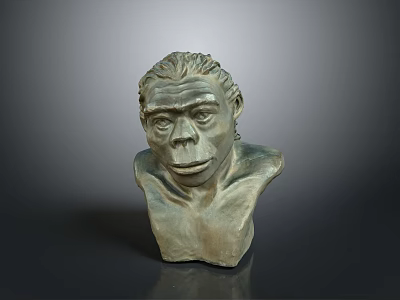 Realistic Prehistoric Ape Character Bust Sculpture For Game Movies 3d model