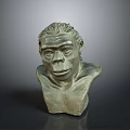 Realistic Prehistoric Ape Character Bust Sculpture For Game Movies