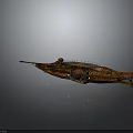 Vintage Cosmic Spaceship Model With Intricate Aerospace Structure And Craft Design