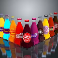 Colorful Assorted Drink Bottles With Various Flavors And Brand Labels