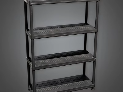 Sturdy Metal Four Tier Open Shelving Unit For Home Storage Organization 3d model