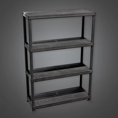 Sturdy Metal Four Tier Open Shelving Unit For Home Storage Organization 3d model