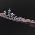 Detailed Warship 3D Model Featuring Deck Bridge And Weapon Systems Structure