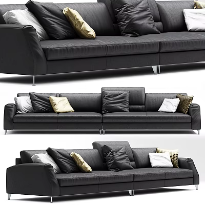 Modern Multiplayer Sofa Black Multiplayer Sofa 3d model Modern Multiplayer Sofa Black Multiplayer Sofa 3d model