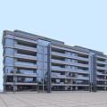 Modern Multi Storey Residential Building Exterior With Glass Curtain Wall And Balconies