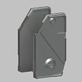 Gray 3D Model Mechanical Parts With Geometric Design And Screw Holes