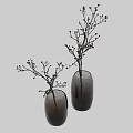 Decorative Transparent Glass Vases With Gradient Color Holding Branches And Buds