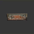 Vintage Decorative Wooden Bench With Colorful Patterns And Ornate Armrests