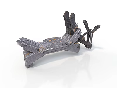 Gray Metal Mechanical Equipment Featuring Mechanical Arms Brackets And Support Frames 3d model