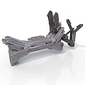 Gray Metal Mechanical Equipment Featuring Mechanical Arms Brackets And Support Frames