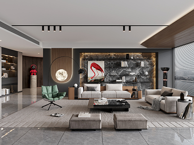 modern living room model