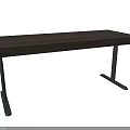 Modern Wooden Desk With Metal Legs And Drawer Storage For Home Office Use