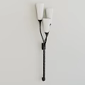 Abstract Wall Light With Three White Shades And Black Woven Bracket Design 3d model