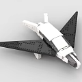 Building Blocks Space Shuttle Model With Black Wings And Gray Body 3d model