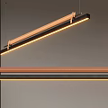 Modern Long Pendant Lights with Wooden and Metal Frames and Warm Illumination for Interior Spaces