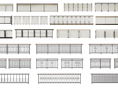 Fence Design Collection Featuring Various Styles And Decorative Patterns For Home Use 3d model