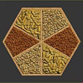 Various Colored Beans And Nuts In Wooden Octagonal Compartmentalized Snack Container