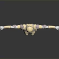 Futuristic Female Robot Game Movie Character with Gold and Silver Metallic Armor and Arms Outstretched