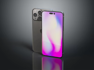 Latest Smartphones Front And Rear View With Bright Colorful Gradient Display And Rear Camera Module 3d model