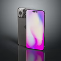 Latest Smartphones Front And Rear View With Bright Colorful Gradient Display And Rear Camera Module