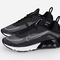 Black And Gray Nike Shoes With Mesh Upper Air Cushion And White Sole