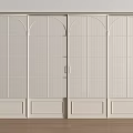 White Arched Grid Interior Double Doors With Panel Design For Home Decor 3d model