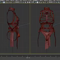 Red Corset Fashion Design With Stylish Crisscross Straps And Lacing Details