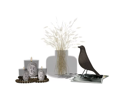 Modern Ornaments Combination Book Dried Flower Decoration Ornaments 3d model