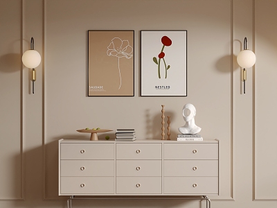 Flowers Hanging Paintings 3d model