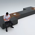 Yellow Modular Public Chair With Spiral Patterns For Urban Seating Spaces