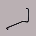 Black Metal L Shaped Door Handle With Smooth Surface And Simple Design 3d model