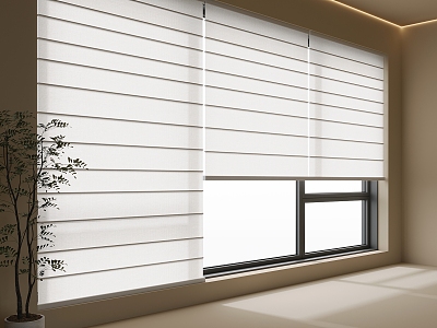 venetian blinds curtain fabric curtain 3d model