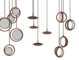 Modern chandelier metal small chandelier combination 3d model