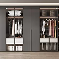 Modern Wardrobe Interior Design With Glass Doors Hanging Rods Drawers And Storage Shelves