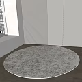 Modern round carpet solid plush round carpet 3d model