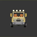 Yellow Toy Truck With Orange Seats Roof Lights And Black Wheels Design