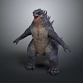 Fierce Giant Monster 3D Model With Open Mouth Spiked Back And Textured Skin