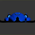 Revolutionary Blue Illuminated Futuristic Aerospace Spacecraft With Honeycomb Texture Design