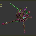 Camouflage Military Weapon Featuring Cannon Barrel Tripod Stand And Red Seat