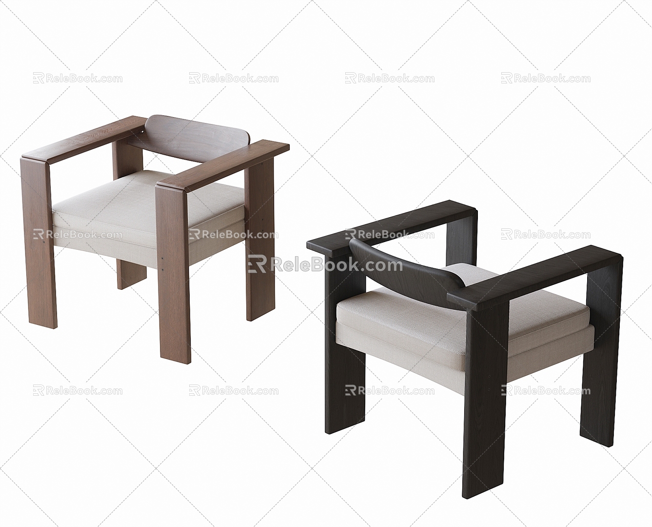 Modern Single Chair Dining Chair Leisure Chair 3d model